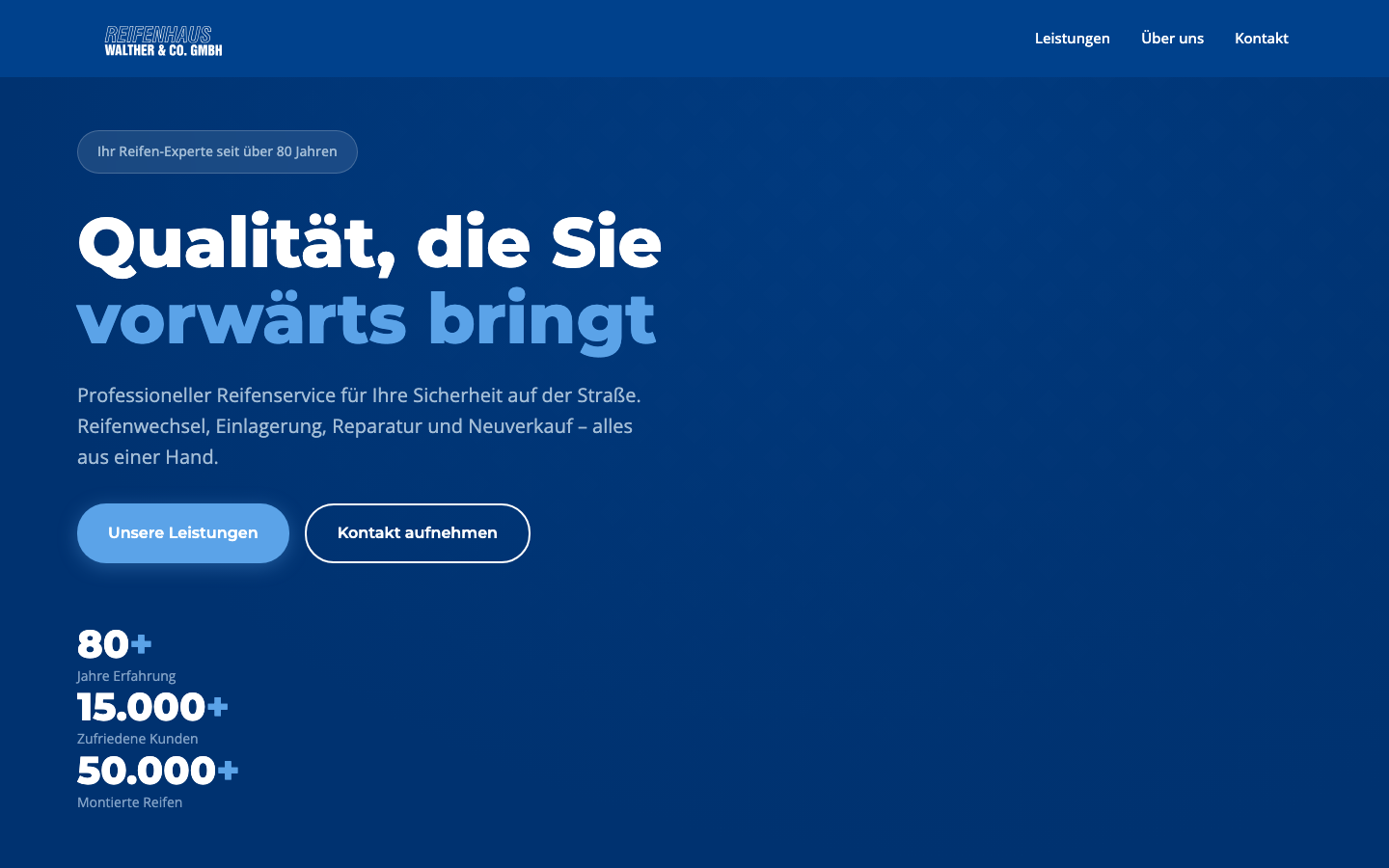 Website von Reifenhaus Walther
